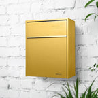 Wall Mount Mailbox - Large, Anti-Theft Locking Mailbox, Weatherproof Mailboxes for Outside The House, 18.5" H x 15" L x 7.5" D (Curb Yellow)