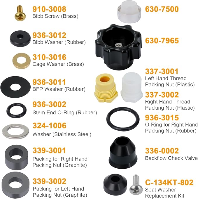 630-8500 Wall Hydrant Complete Service Kit | Compatible with Prier Outdoor Faucet Models | Premium Repair Replacement Parts with Stainless Steel & Brass Components | Leak-Proof Design | Easy DIY