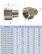 2 pieces Npt3/8 Female to Npt1/2 Male Reducer,3/8-1/2Water pipe Adapter,Reducer Adapter，Fabricate of 304 Stainless Steel