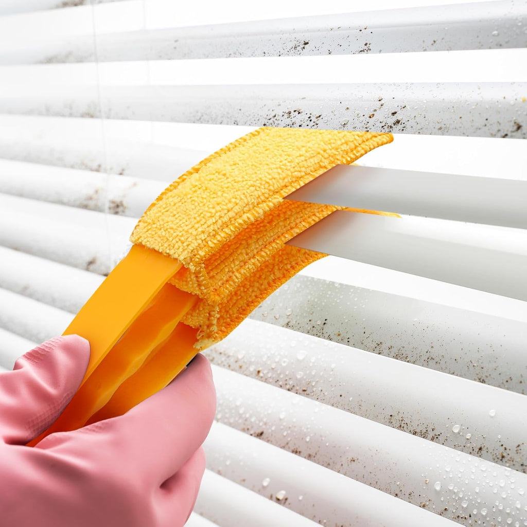 10Pcs Window Blind Cleaner Duster Set, Washable Dusting Cleaner Air Vent Cleaning Tool (Blue)