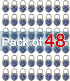 LanuBe Standard Dial Combination Lock, 2 in. Wide, with Different Combinations, Blue Turnplate, Pack of 48; Lock for School, Employee, Gym Sports Locker, Case, Toolbox, and so on