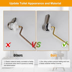 Hibbent Universal Metal Side Mount Toilet Handle Replacement Kit, Brass Toilet Flush Tank Lever with Stainless Steel Flapper Chains for Most Toilets, Brushed Nickel Finish