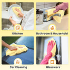 Microfiber Cleaning Cloths Roll, 75 Pack Tear Away Microfiber Towels Roll, 12" x 12" Lint Free Rags, Reusable Cleaning Cloths, Washable, Scratch Free,Ultra Absorbent Dish Rags(Yellow)