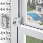 8 Sets Sliding Window Locks for Up and Down Windows,Easy to Install Vertical & Horizontal Window Security Locks,Adjustable Aluminum Window Stopper Lock
