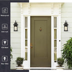 zeyu 2 Pack Outdoor Light Fixtures, Exterior Front Porch Lightings for Garage Doorway, Die-Cast Aluminum with Water Ripple Glass, Black Finish, ZD99B-2PK BK-WP