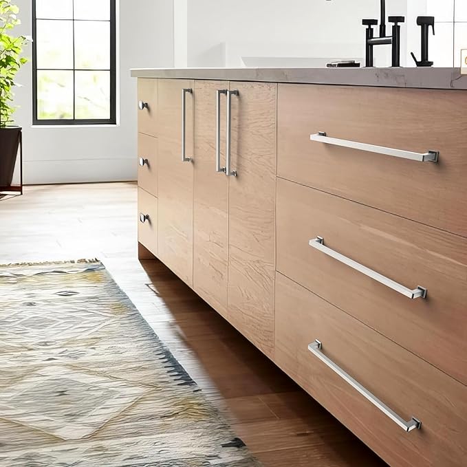 6 Pack 12.6"(320mm) Brushed Satin Nickel Cabinet Pulls Kitchen Cabinet Handles Drawer Pulls Cupboard Hardware for Cabinets CK0078