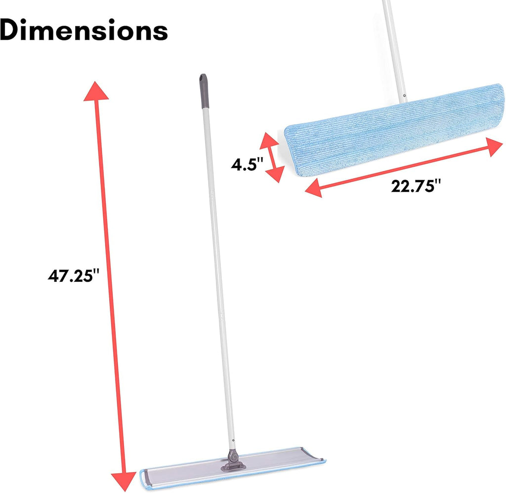 BIRDROCK HOME 23" Microfiber Dry Mop for Floor Dust Cleaning Sweeper - Rejuvenate Restorer Mops - Heavy Duty Home Set - Hardwood Tile Laminate Cleaner - Washable Removable