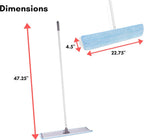 BIRDROCK HOME 23" Microfiber Dry Mop for Floor Dust Cleaning Sweeper - Rejuvenate Restorer Mops - Heavy Duty Home Set - Hardwood Tile Laminate Cleaner - Washable Removable