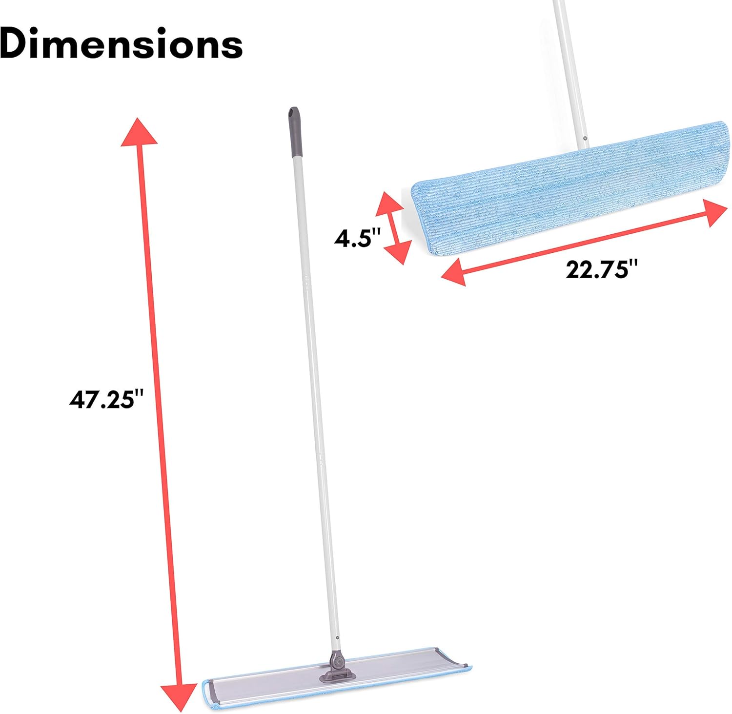 BIRDROCK HOME 23" Microfiber Dry Mop for Floor Dust Cleaning Sweeper - Rejuvenate Restorer Mops - Heavy Duty Home Set - Hardwood Tile Laminate Cleaner - Washable Removable