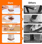 Ezprotekt 24 Pcs Clear Square Chair Leg Floor Protectors with Felt, Silicone Felt Furniture Pads for Hardwood Floor, Dining Table Leg Caps Covers No Scratches and Noise (L Fit: 1" - 1.4")