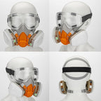 RANKSING Respirator Mask with Filters and Glasses to Against Dust Gases Fumes in Painting Spraying Sanding Orange/Pink
