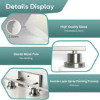 Ascher Bathroom Light Fixtures, 4-Light Vanity Light Over Mirror, Brushed Nickel Wall Sconces with Milky White Frosted Glass Shades, Wall Lamp for Living Room Bedroom, E26 Base(Bulbs Not Included)