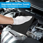 GLIMGLINT Microfiber Cleaning Cloth, 100 Pack Shop Towels, Lint-Free, Ultra Absorbent Reusable or Disposable Microfiber Cloths for Kitchen, Car, Cleaning Rags, 11" x 9", Black