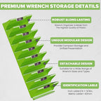 40PCS Modular Wrench Organizer Wrench Holder - Wrench Tool Organizers for Tool Drawer Storage, Wrench Storage Set with Metric & SAE Label, Wrench Rack Tool Gift for Professional Mechanics Men, Green
