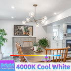 G16.5 LED Bulb Dimmable, 6W, 60 watt Equivalent, 4000K Neutral White E26 Globe Bulb, Round Edison Bulbs for Ceiling Fan, Pendant, Chandeliers, 90+CRI 600LM, 6 Pack