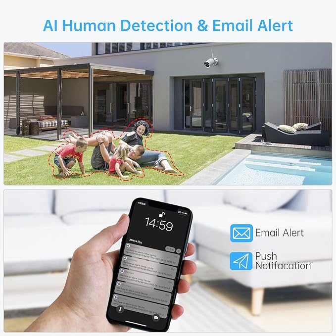 Wireless Security Camera System,SMONET 1080P 8 Channel Home Surveillance DVR Kits with 8pcs 2MP Full HD Cameras 3TB HDD Night Vision Motion Detection Free App for Indoor Outdoor 24/7 Video Recording