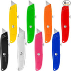 DIYSELF 8 Pack Box Cutters, Premium Utility Knife, Box Cutter Retractable Heavy Duty, Box Opener, Razor Blades Utility Knife for Cardboard and Boxes
