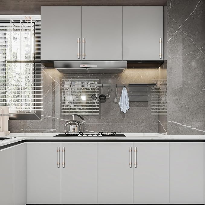 Asidrama 10 Pack 3.75 Inch(96mm) Brushed Satin Nickel and Champagne Bronze Kitchen Cabinet Handles, Cabinet Pulls Kitchen Cabinet Hardware Cupboard Handles Drawer Pulls