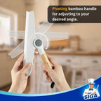 MR.SIGA All Purpose Silicone Squeegee for Shower Door, Mirror, Glass, Streak Free Shower Squeegee, Pivoting Bamboo Handle, Includes 1 Suction Hook, 10 inch Wide, 1 Pack