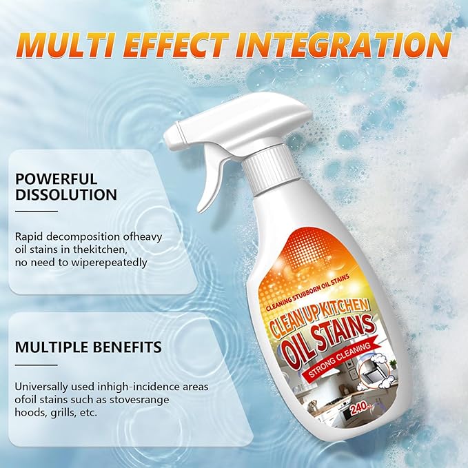 Heavy Duty Degreaserr, 2025 New Kitchen Cleaner, Multipurpose Oil Stain Remover, Strong Grill Cleaner for Restaurant, Multipurpose Cleaner Spray for Countertops, Ovens