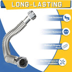 4-Pack GUOFIS Corrugated Flexible Stainless Steel Water Heater Connector,3/4" FIP x 3/4" FIP Hose for Water Heater/Water Softener(24-Inch)(HOSE040-4Pack)