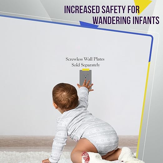 ENERLITES Decorator Receptacle Outlet with Wall Plate, Tamper-Resistant, Gloss Finish, Residential Grade, 3-Wire, Self-Grounding, 2-Pole, 15A 125V, UL Listed, 61501-TR-GYWP, Gray