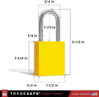 TRADESAFE Lockout Tagout Locks Set - 10 Yellow Aluminum Loto Locks, Lock Out Tag Out Padlocks Keyed Alike, 2 Keys Per Lockout Padlock, OSHA Compliant