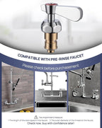 LEAD-FREE Faucet Handle Repalcement Valve Stem Repalcement Assembly, Commercial Faucet Parts for Kitchen Sink Faucet, Brass Constructed with Ceramic Disc, Red for Hot