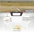 ASD 6 Pack LED Square Recessed Lighting 4 Inch, 5 CCT 2700K-5000K, 12W 50W Eqv, Ultra Thin Dimmable Ceiling Lights with J Box, Canless Wafer Downlight, Slim Panel, UL Energy Star, Oil-Rubbed Bronze