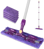 ITTAR 16" Dust Mop for Floor Cleaning, Flat Mop with Stainless Steel Long Handle, 5 Reusable Wahshable Mop Pads, Microfiber Mops for Hardwood, Laminate, Tile Cleaning