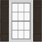 Board & Batten Vinyl Shutters (1 Pair) | 11"x55" (3-Board) - Stone Mason Brown | Exterior Window Shutters | Includes Mounting Hardware | Simple Installation | Made in USA