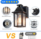 Porch Lights with GFCI Outlet,Dusk to Dawn Motion Sensor Outdoor Lights,3 Light Modes Black Front Door Lights,Waterproof Outside Wall sconces for House Patio Garage (2 Pack)