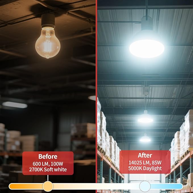 480V LED Corn Light Bulb, 85W E39 Mogul Base, 14025LM (165 LM/W), 5000K Daylight Lamp, Replacement 400W HPS/MH for Indoor Outdoor Garage Warehouse Factory Backyard