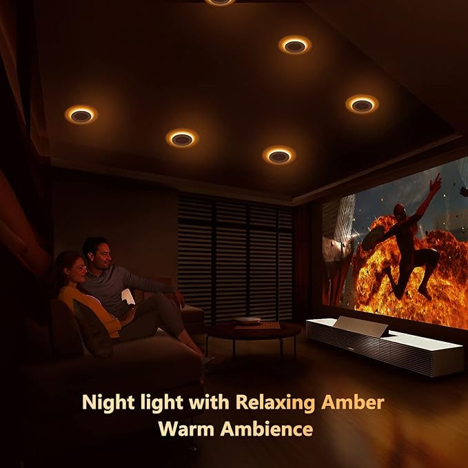 CycevSun 6 Pack LED Recessed Lighting 6 Inch with Night Light, Dimmable 5CCT Canless Ultra Thin Wafer Downlight Soffit with Junction Box, 5 Color Selectable, 12W, ETL & Energy Star