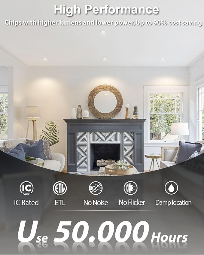 zouzai 3 Inch 5CCT Gimbal Led Recessed Lighting with Junction Box, 2700K/3000K/3500K/4000K/5000K Selectable, 7W Eqv 80W, 360°+90° Adjustable Recessed Lights, 798LM Brightness - ETL (White, 1 Pack)