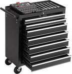 7-Drawer Rolling Tool Chest w/Drawers & Lock, Tool Storage Cabinet with Lockable Wheels, Top Cushion & Drawer Liners, Tool Organizer Box for Garage, Warehouse & Repair Sho