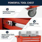 7-Drawer Metal Rolling Tool Chest with Wheels,Tool Storage Cabinet with Locking System，Toolbox with Wheels for Garage,Workshop, Repair Shop(Red, 7-Drawer)