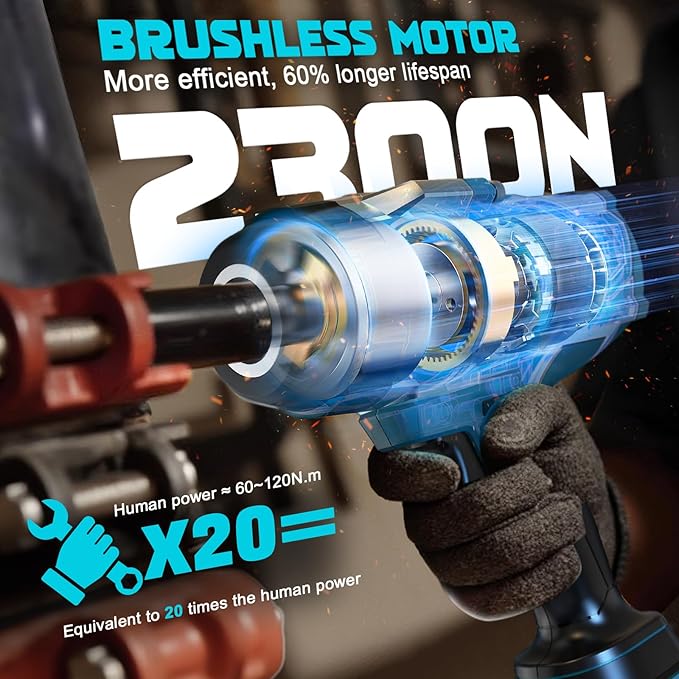 Cordless Impact Wrench 1/2" Compatible with Makita 18V Battery, 1700 Ft-lbs High Torque Impact Driver, Electric Impact Gun with 4 Speed Modes & LED Light for Car, Truck, Mower(Bare Tool)