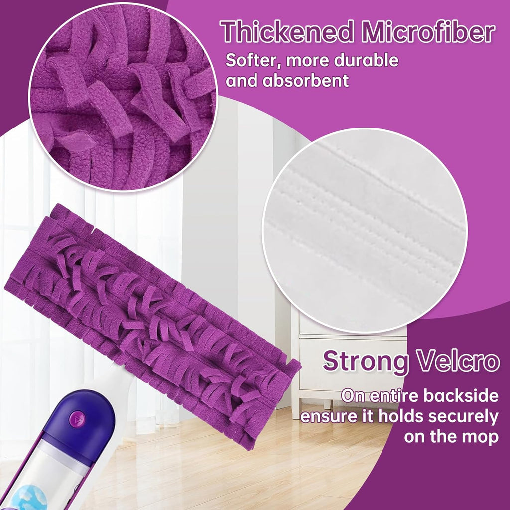 8 Pack Mop Refill Pads for Swiffer PowerMop Multi-Surface Mop and PowerMop Wood Mop, Washable & Reusable Replacement Microfiber Mopping Pads (8 Purple)