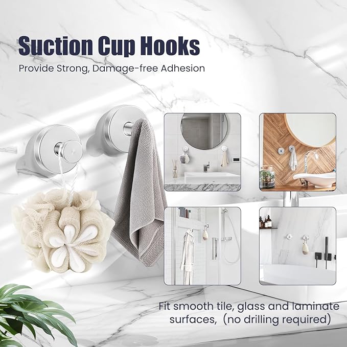 Bathroom Hardware Accessories Set: 12-Pieces Bath Towel Bar Set, Towel Racks for Bathroom Wall Mounted, SUS304 Stainless Steel, Brushed Nickel