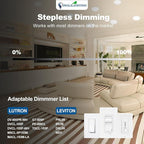 DLLT LED Recessed Ceiling Light: 24 Pack 8 Inch Slim Recessed Lighting for Kitchen - 5CCT Dimmable Canless Wafer Downlight for Living Room - 1800LM Brightness 18W LED Can Lights for Bedroom ETL FCC