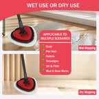 Triangule Flat Mop Replacement Pads, Spin Mop Pad Replacement, 8 Pack Mop Refill Pads, 1 Mop Base and 1 Scraper for Cleaning Floor, Wall, Ceiling, Easy to Replace