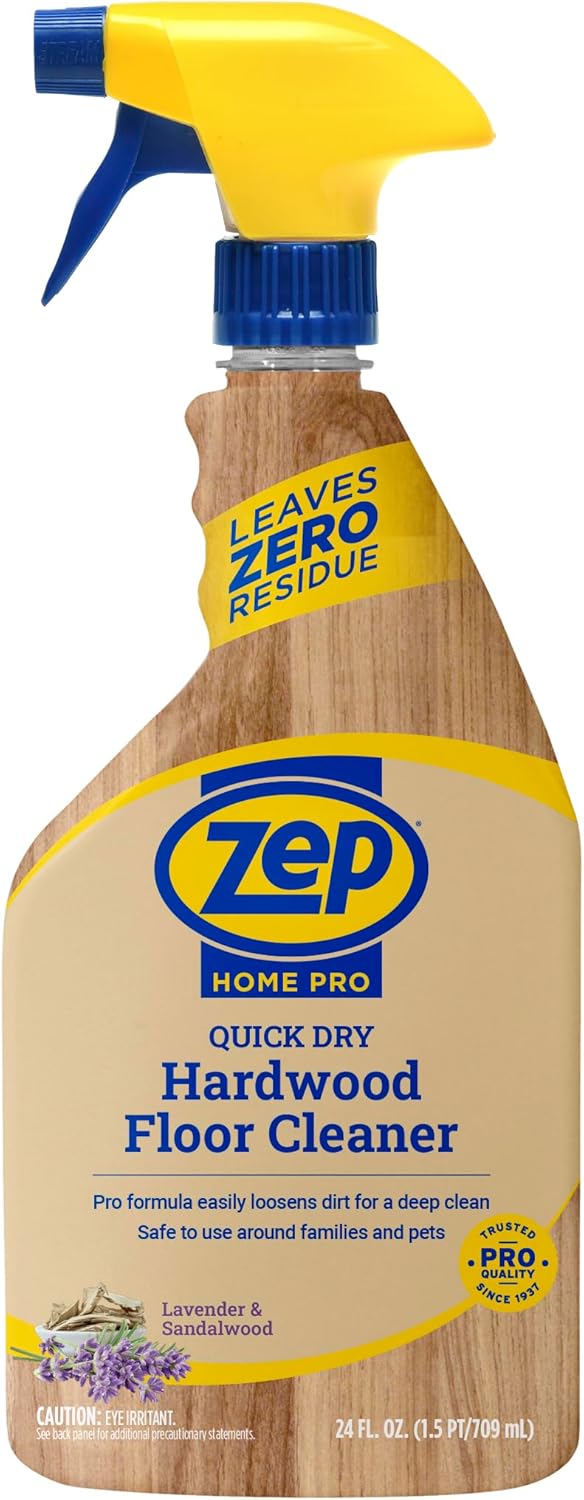 Zep Home Pro Quick Dry Hardwood Floor Cleaner - 24 Fl. Oz. - R49906 - Pro Trusted Cleaning Power: Now in Refreshing Scents and Family Friendly Formulas (6)…
