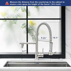 Fapully Kitchen Faucets with Pull Down Sprayer,Commercial Single Handle Kitchen Sink Faucet with LED Light,Brushed Nickel