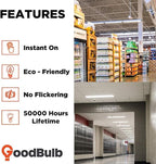 GoodBulb 48-Inch T8 LED Light Bulbs 15-Watt, 4100K Cool White Color, 2200-Lumens, Type A+B with Medium Bi-Pin Base (Pack of 25 Bulbs)