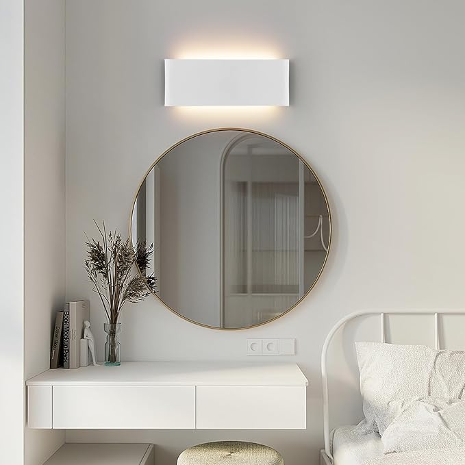11"Modern LED vanity light,15W Dimmable 5 CCT (3000K-6500K) Adjustable Wall Lamp,Up and Down Wall Lighting,Indoor Wall Sconce for Bedroom,Staircase,Hallway,Dressing Table,4 Pack（White）