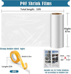 Window Insulation Kit, 87 × 394 Inch Plastic Window Coverings for Winter, Thicken Window Shrink Film Insulator Kit Windows Waterproof Winterizing with 4 Double-Sided Tape for 3 Pcs 7 x 9 Ft Windows