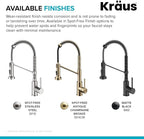 KRAUS Bolden Touchless Sensor Commercial Style 2-Function Single Handle Pull Down Kitchen Faucet in Spot-Free Stainless Steel, KSF-1610SFS