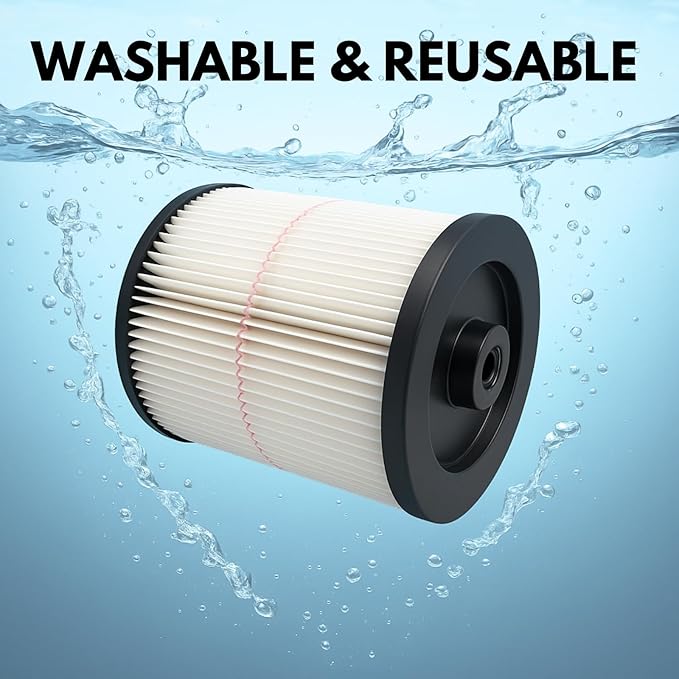 Nispira 9-17816 17816 Red Stripe Replacement HEPA Filter for Craftsman Craftsman Shop Vac Wet/Dry Vacuum 5/6/8/12/16/32 Gallon Larger, 3 Pack