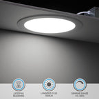TORCHSTAR Basic Series 12-Pack 8 Inch Ultra-Thin LED Recessed Lighting with Junction Box, CRI90, Aluminum, 5000K Daylight, 5%-100% Dimmable Slim Recessed Downlight, 18W 1500LM, ETL and Energy Star